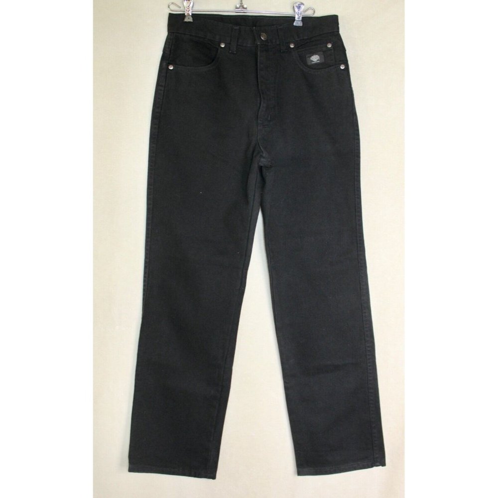 NWT Harley Davidson Black Jeans Cotton Pockets Women Sz 10 R fits as 30x31 #f - Picture 2 of 5